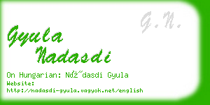 gyula nadasdi business card